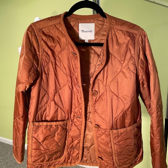 Madewell Quilted Puffer Jacket in Rust Brown - Picture 9 of 9